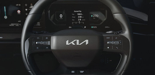 Steering wheel with illuminated Kia emblem*